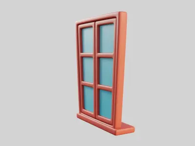 Cartoon Window 8b 3D model