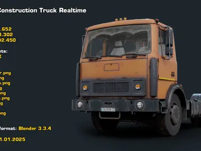 Rigged Construction Truck Realtime 
