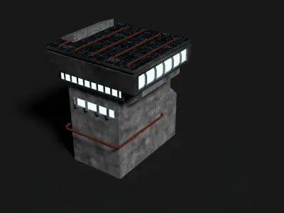 Moon Base Low-poly 3D model