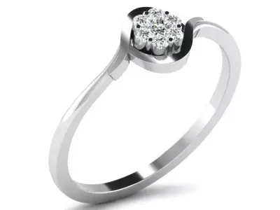 Diamond Ring For Women 3d Print Model 3D print model 51