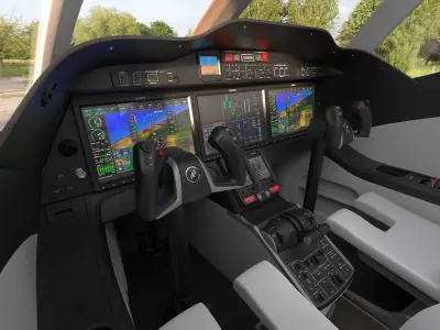  HondaJet Elite II Light Jet Aircraft Black Rigged 