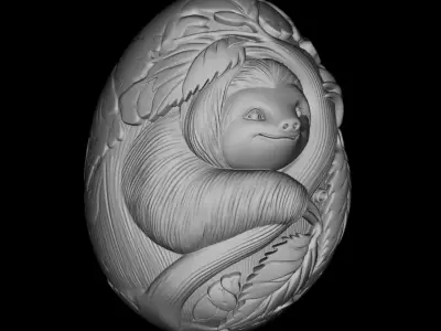 Sloth Wooden Embrace STL 3D Print Model 3D print model