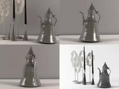 Set vases and candlesticks 3D model