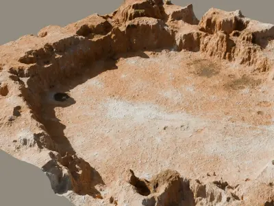 Crater landscape 3D model Low-poly 3D model