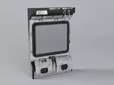 Modular Sci-Fi Interior Low-poly 3D model 3D model