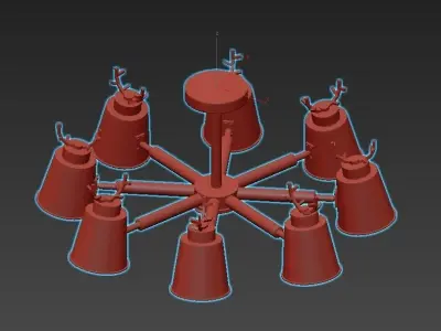 deer b ceiling light with lamps 3D model