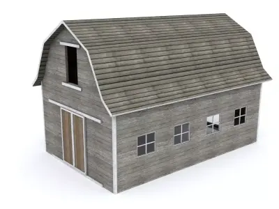 Simple Barn Low-poly 3D model