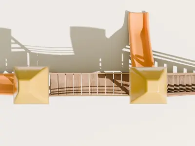 Playground castle with a slide Low-poly 3D model