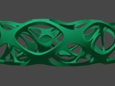 Bracelet style Voronoi green 3D print model
