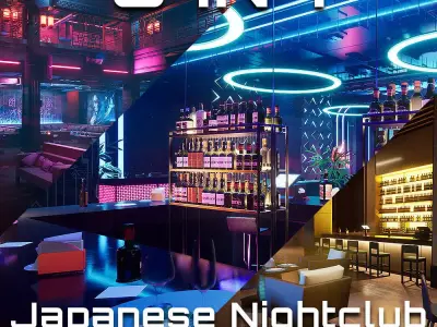 Japanese Nightclub KIT Low-poly 3D model