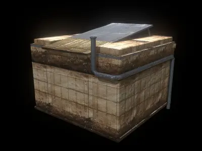 Desert Bunker Sci Fi Sand Punk Building House Interior Exterior  3D model