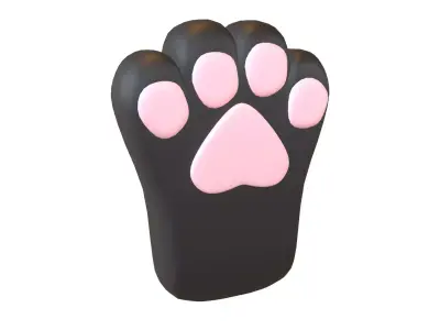 Cat Paw Glove v1 001 Low-poly 3D model