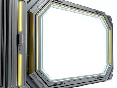 Futuristic Steel Window model pack Low-poly 3D model