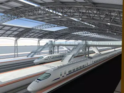 High-Speed Railway Station 2 3D model