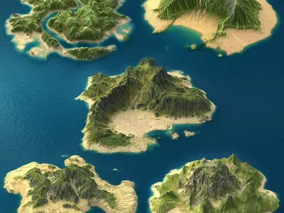 Tropical Island Collection 1 Low-poly 3D model