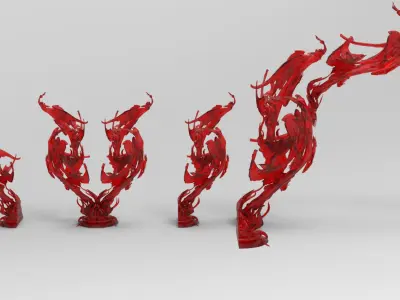 Dantes Blood fountain splash collection 3D model