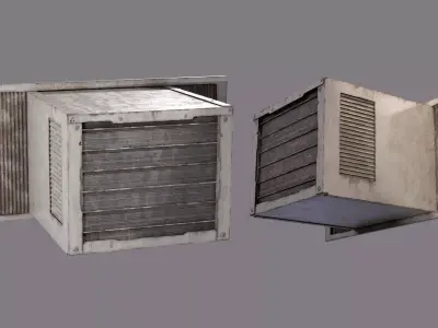 Window AC Unit Low-poly 3D model