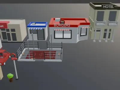 Low Poly city pack Free 3D model