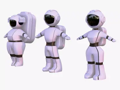 Stylized Space Astronaut Character Set M1 3D model