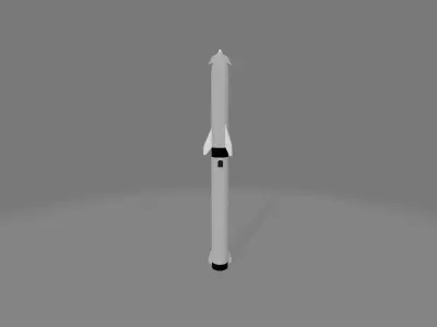 Space-X Starship inspired by real model Low-poly 3D model