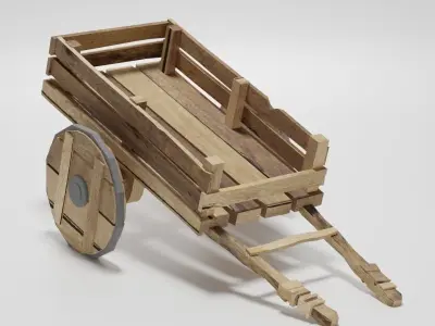 Garden Cart 3D Model Low-poly 3D model