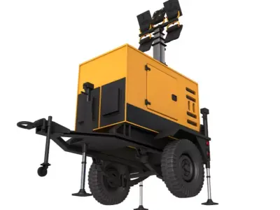 Mobile Construction Light Generator 3D model