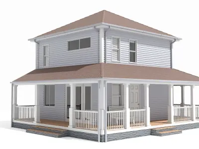 Family house Low-poly 3D model buy