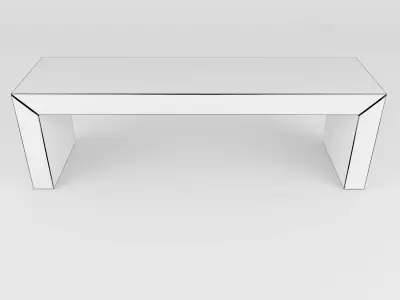 Wooden bench 3D model 5