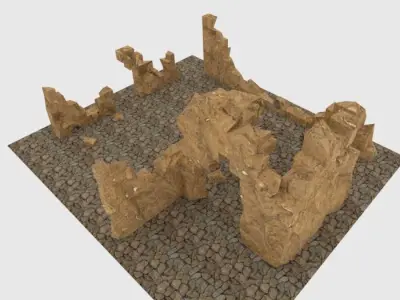 Blender 3D House Ruins Free low-poly 3D model