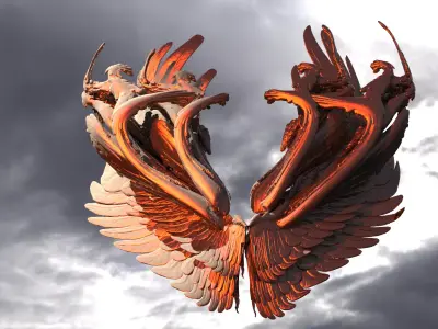 Dantes Lust Statue Wings  3D model