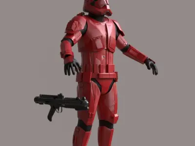 Sith Trooper Rigged And High Quality Blaster 3D model