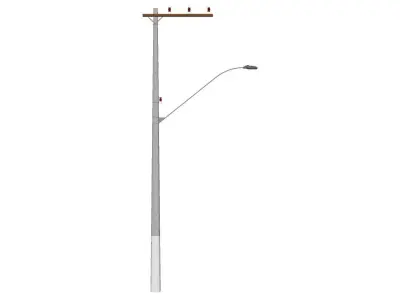 Concrete Lamp Post - Light Pole - Light Post - Street Light 37 3D model