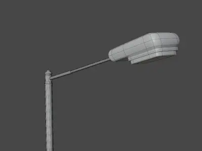 rusted street lamp Low-poly 3D model