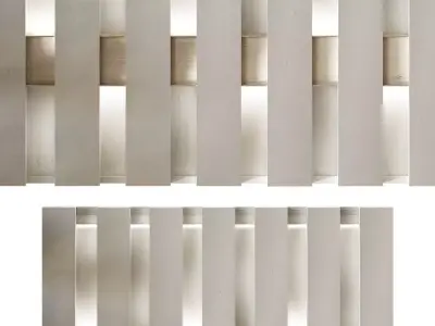 Wall panel wood gypsum 4 3D model