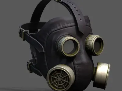 Gas mask helmet 3d model military combat protection  Low-poly 3D model