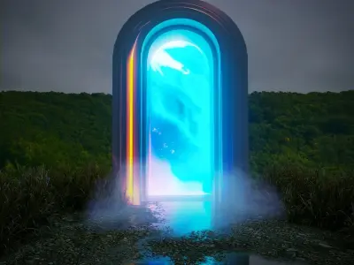 Sci Fi Gate Low-poly 3D model purchase