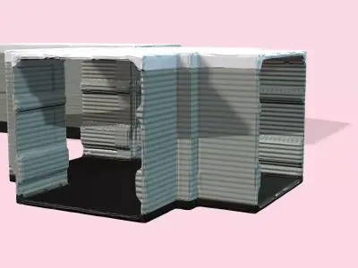 Scifi Corridor kit modular Low-poly 3D model