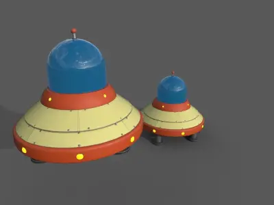Ufo Ships Low-poly 3D model