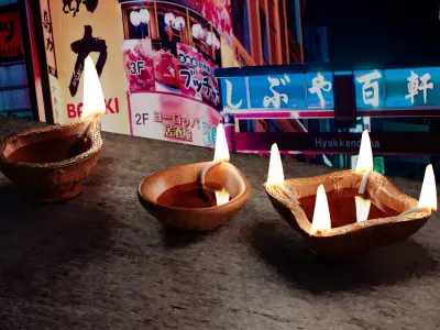 Oil Lamp - INDIAN DIYA Low-poly 3D model