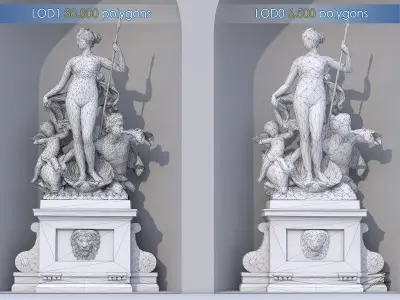 Fountain of Venus Low-poly 3D model