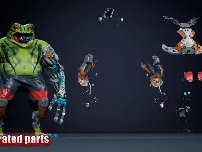 Alien Frog Low-poly 3D model