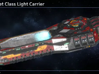 Spaceship Light Carrier Hatchet Low-poly 3D model