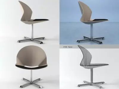 Rex four different office chairs Free 3D model
