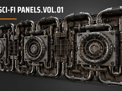 sci-fi panels vol 01 Low-poly 3D model