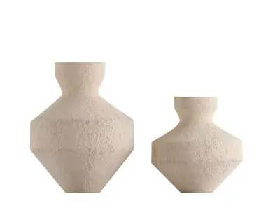 Marla White Paper Mache Vase 3D model