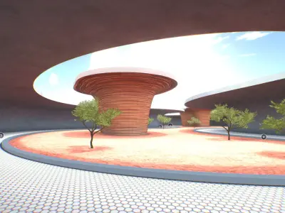 G0015 VR Virtual Reality Huge Environment My Myst Low-poly 3D model