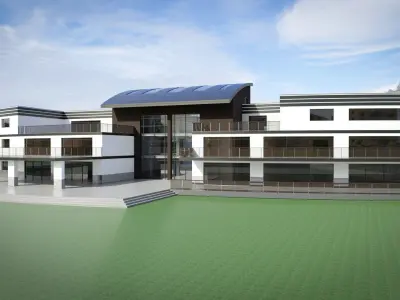 Mansion floor plan of building 3D model