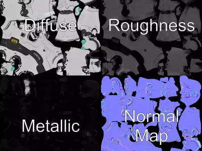 Advanced Silver Robot model pack Low-poly 3D model