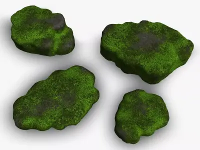 Cave Platforms 2 - Moss 2 Low-poly 3D model