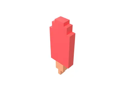 Voxel Ice Cream v1 004 Low-poly 3D model